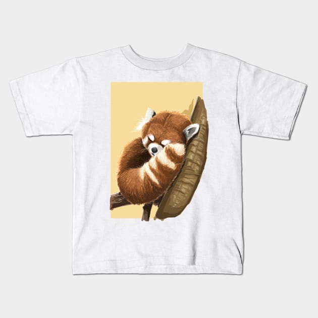 Red Panda Kids T-Shirt by Dilectum